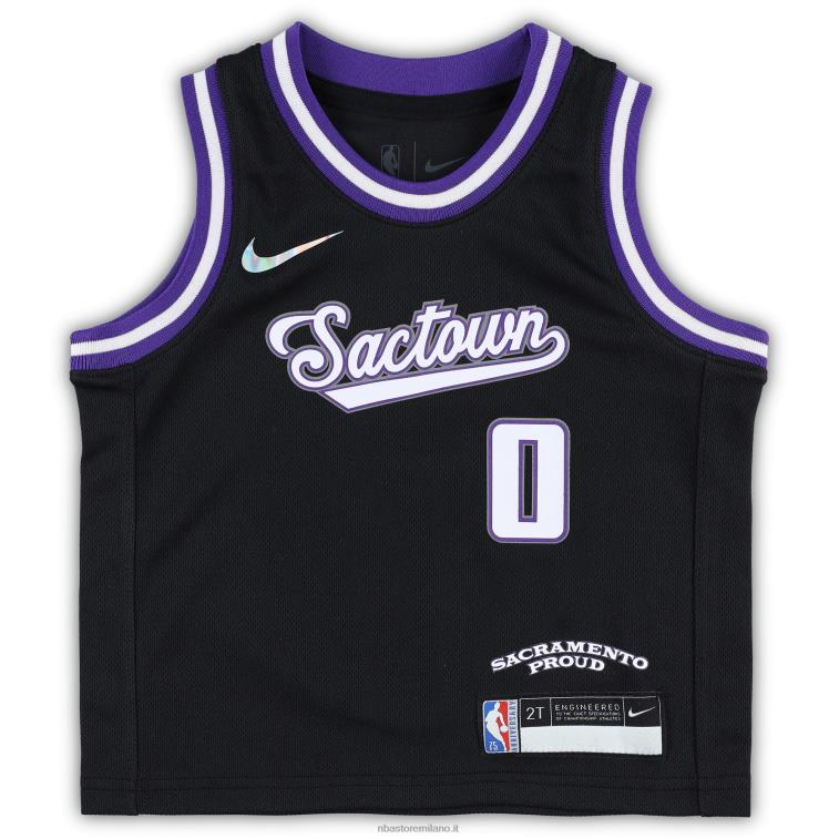 NBA 00F2L17107 bambino sacramento kings tyrese haliburton nike maglia replica nera