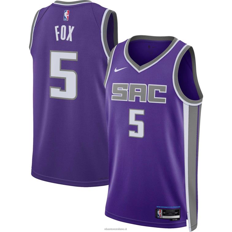 NBA 00F2L34 sacramento kings de\'aaron fox maglia swingman viola nike