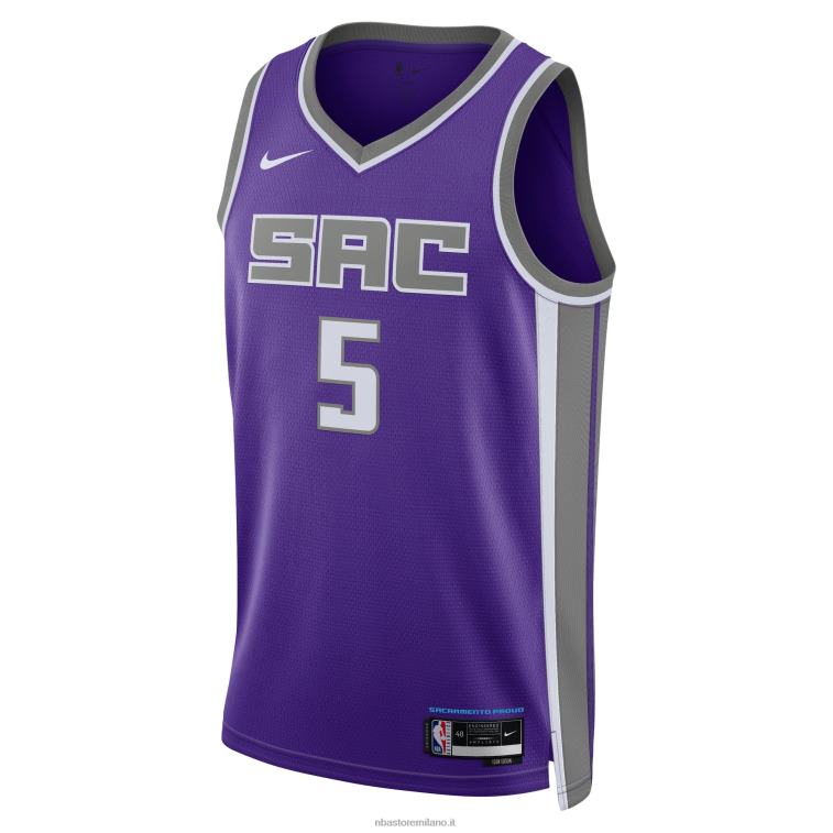 NBA 00F2L34 sacramento kings de\'aaron fox maglia swingman viola nike