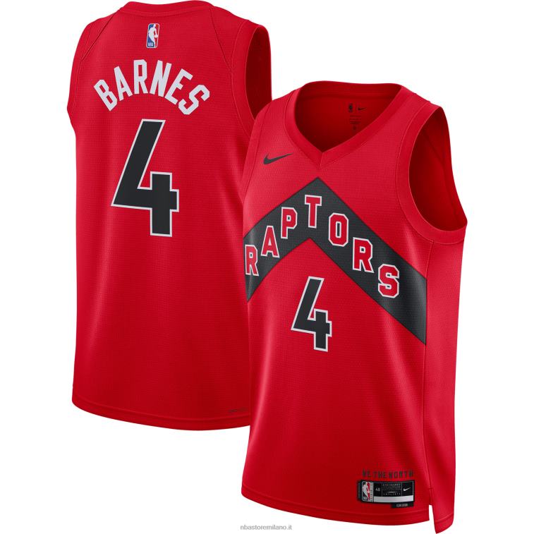 NBA 00F2L3790 toronto raptors scottie barnes nike maglia rossa swingman