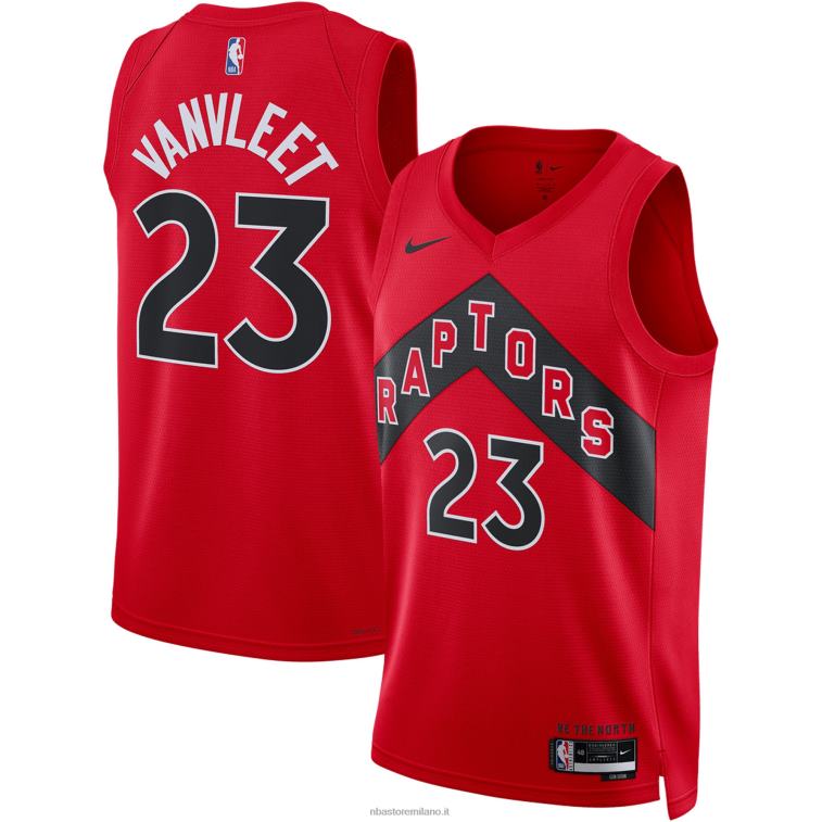 NBA 00F2L5756 toronto raptors fred vanvleet nike maglia rossa swingman