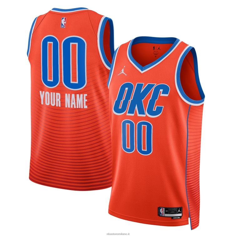 NBA 00F2L2658 oklahoma city thunder jordan marca maglia arancione swingman personalizzata