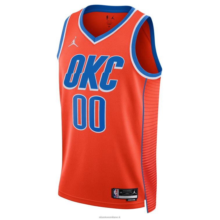 NBA 00F2L2658 oklahoma city thunder jordan marca maglia arancione swingman personalizzata