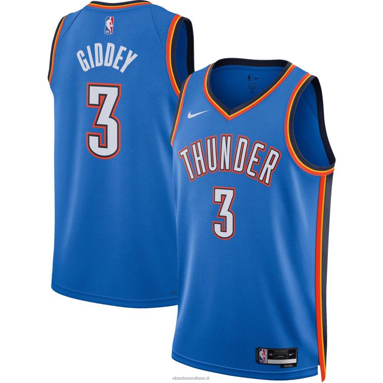 NBA 00F2L5882 oklahoma city thunder josh giddey maglia nike blu swingman