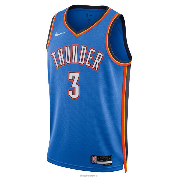 NBA 00F2L5882 oklahoma city thunder josh giddey maglia nike blu swingman