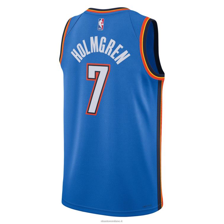 NBA 00F2L7745 oklahoma city thunder chet holmgren maglia swingman nike blue draft first round pick player