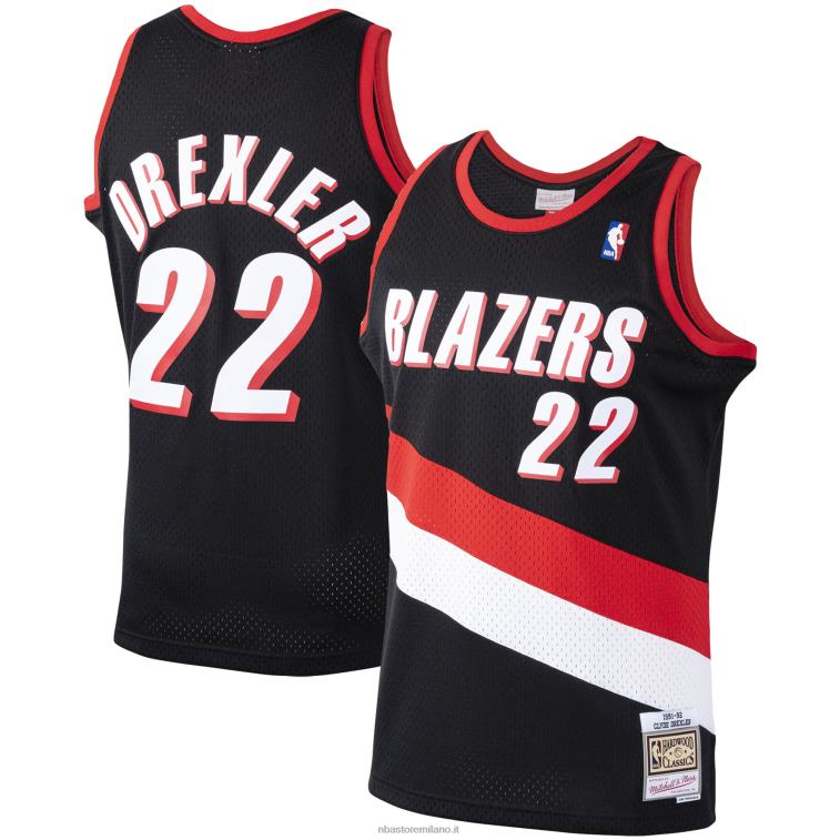 NBA 00F2L1151 portland trail blazer clyde drexler mitchell & ness black hardwood classics swingman jersey