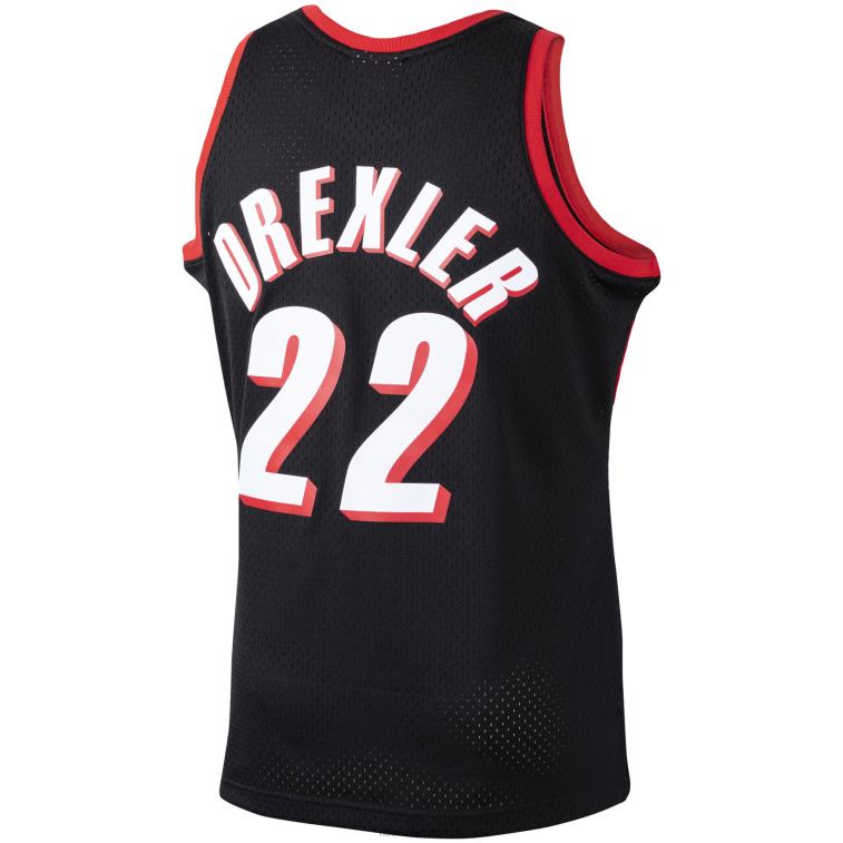 NBA 00F2L1151 portland trail blazer clyde drexler mitchell & ness black hardwood classics swingman jersey