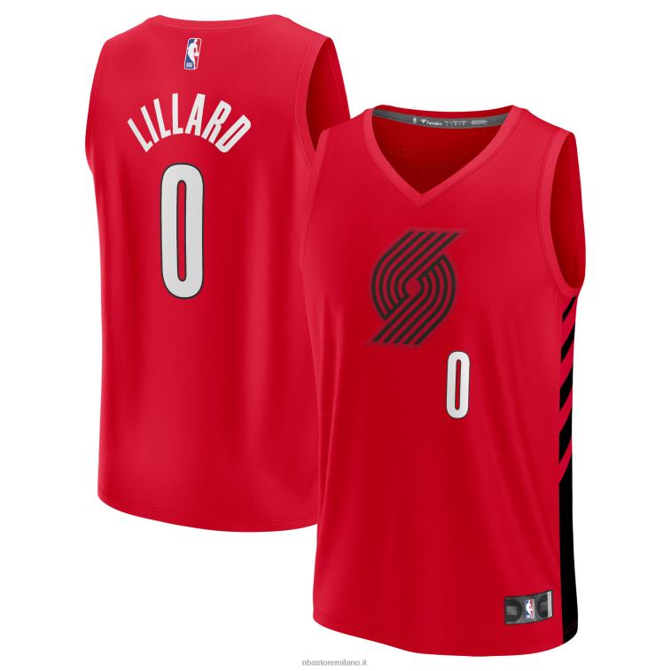 NBA 00F2L137 portland trail blazer damian lillard maglia fast break rossa