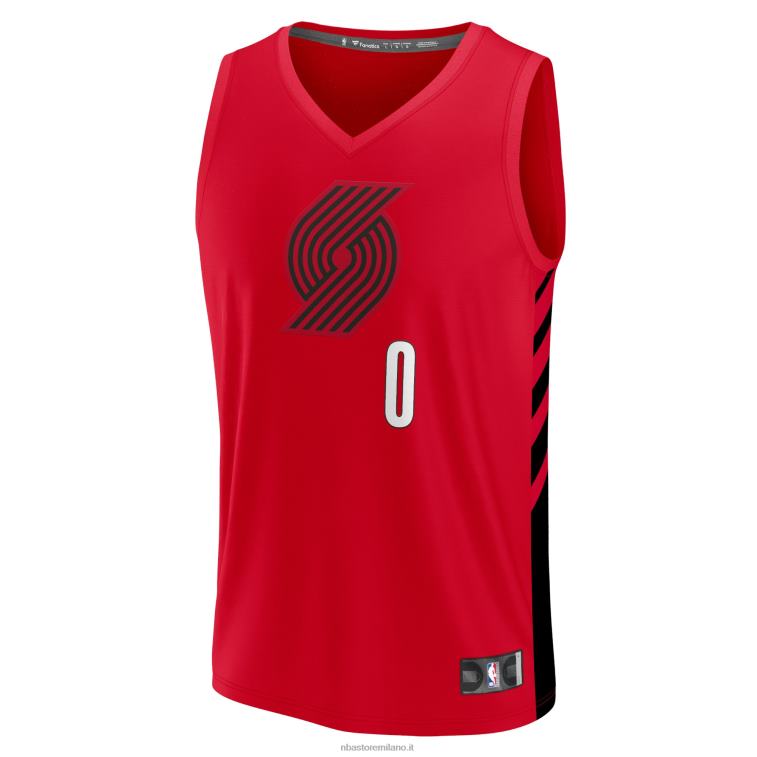 NBA 00F2L137 portland trail blazer damian lillard maglia fast break rossa