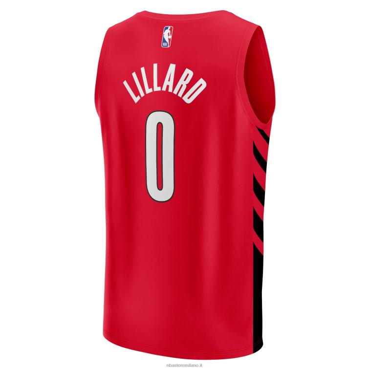 NBA 00F2L137 portland trail blazer damian lillard maglia fast break rossa