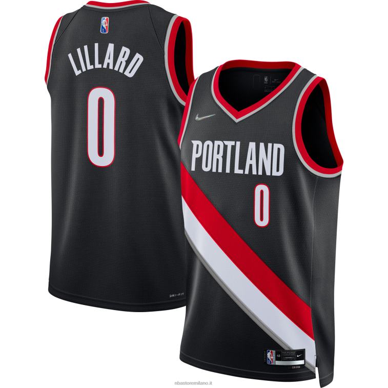 NBA 00F2L1732 portland trail blazers damian lillard maglia nike black diamond swingman