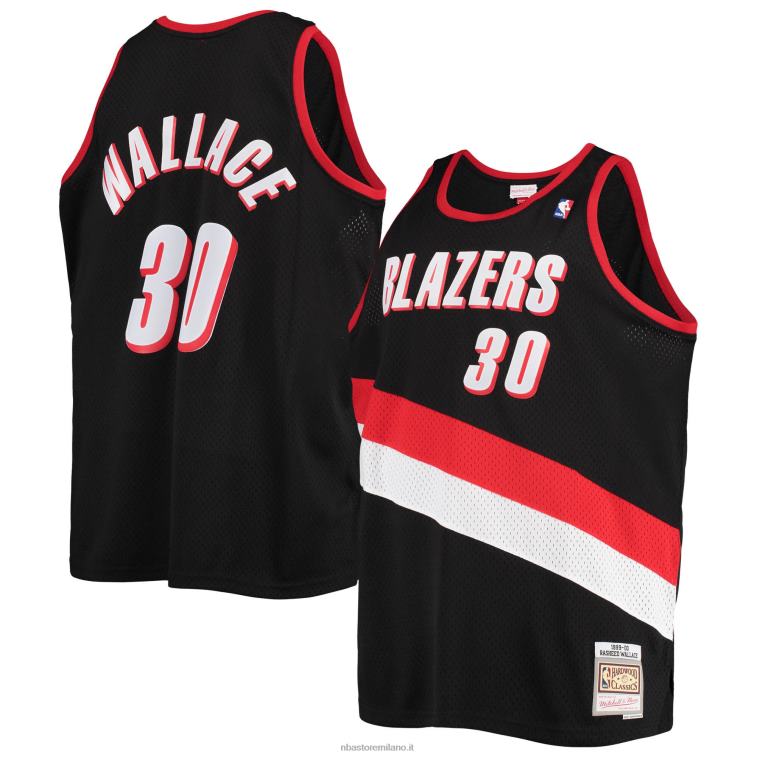 NBA 00F2L2031 portland trail blazers rasheed wallace black big & tall hardwood classici maglia swingman