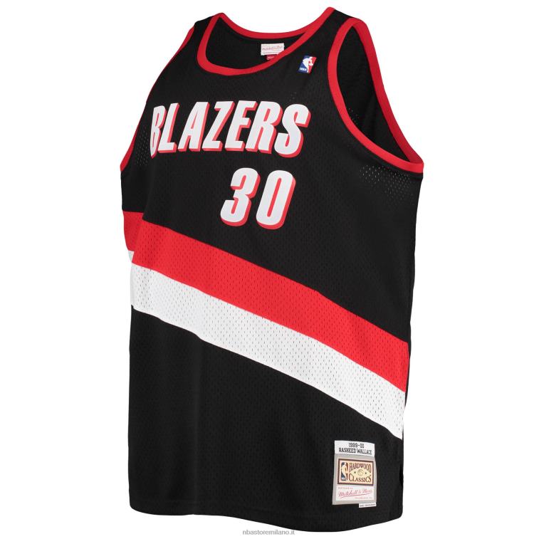NBA 00F2L2031 portland trail blazers rasheed wallace black big & tall hardwood classici maglia swingman