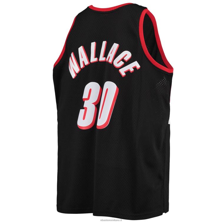 NBA 00F2L2031 portland trail blazers rasheed wallace black big & tall hardwood classici maglia swingman