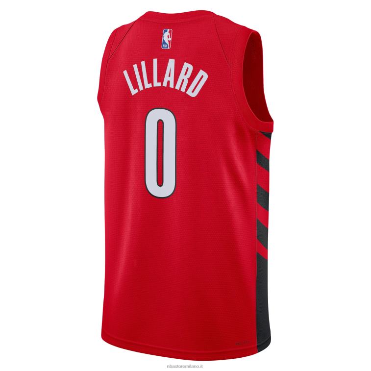 NBA 00F2L205 portland trail blazers damian lillard jordan marca maglia rossa swingman