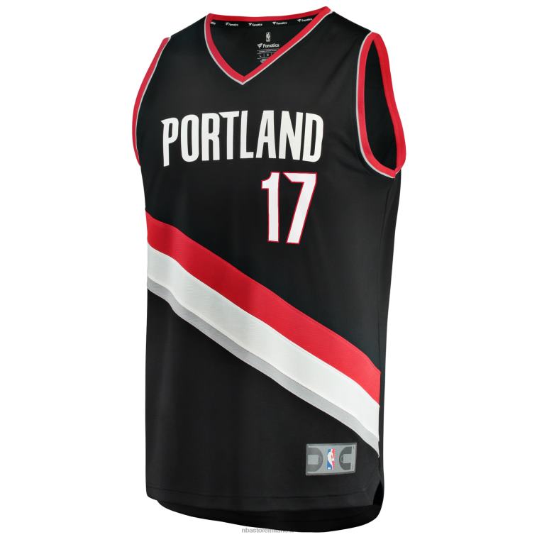 NBA 00F2L2676 portland trail blazers shaedon sharpe black draft primo turno pick fast break replica maglia giocatore