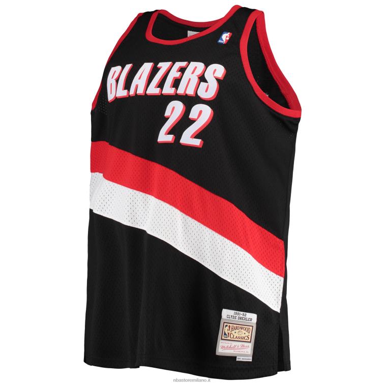 NBA 00F2L3859 portland trail blazers clyde drexler black big & tall hardwood classici maglia swingman