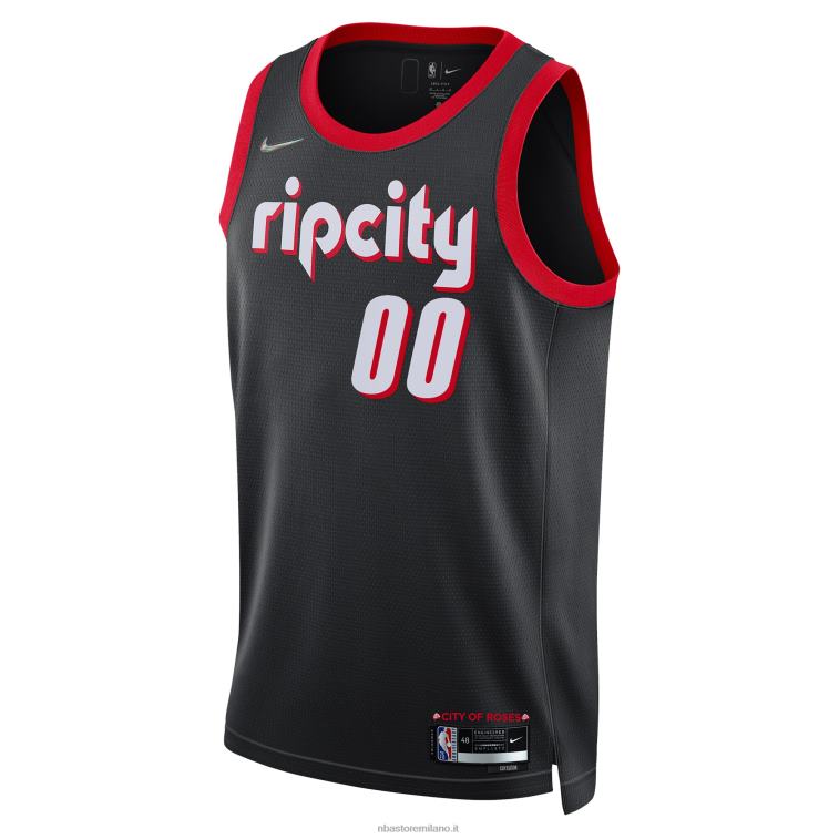 NBA 00F2L391 portland trail blazer nike maglia nera swingman personalizzata