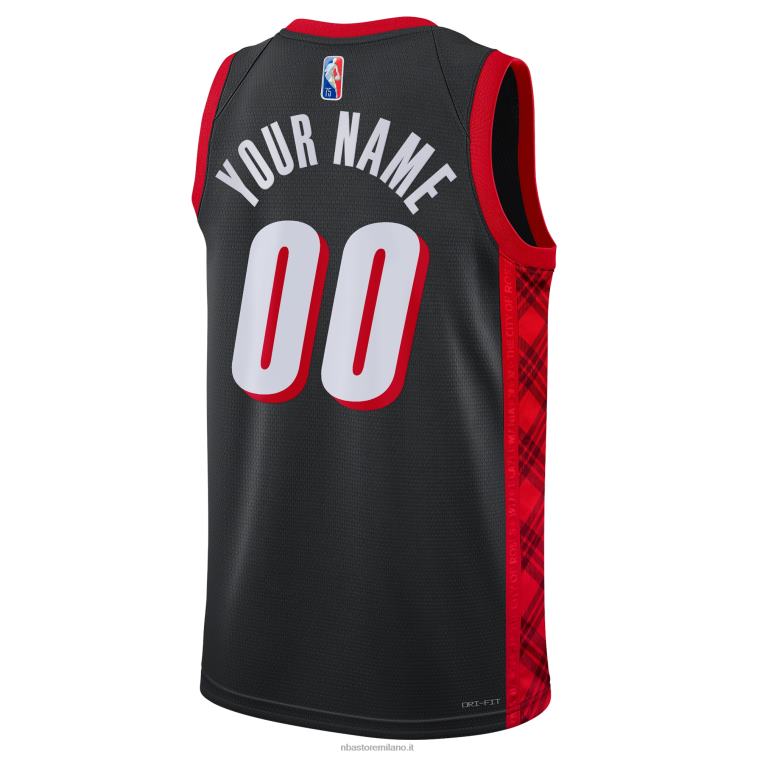 NBA 00F2L391 portland trail blazer nike maglia nera swingman personalizzata