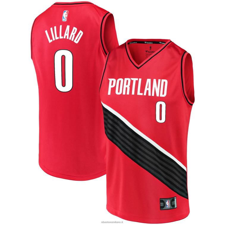 NBA 00F2L4099 portland trail blazers damian lillard maglia replica fast break rossa