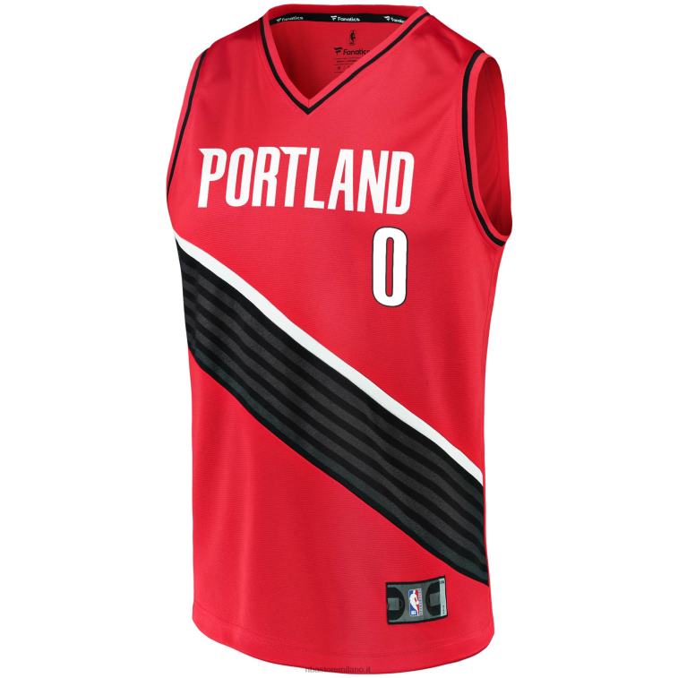 NBA 00F2L4099 portland trail blazers damian lillard maglia replica fast break rossa