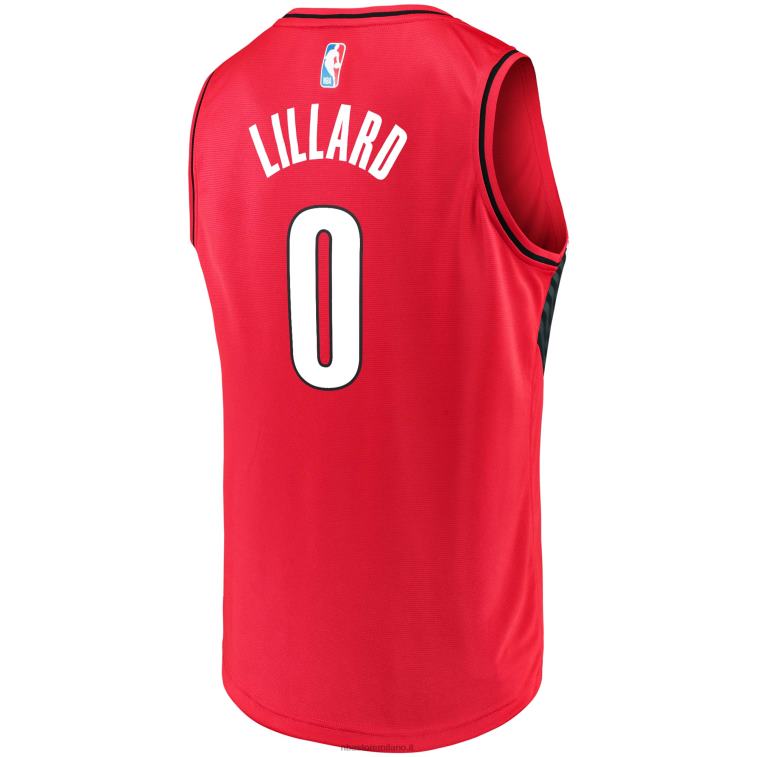 NBA 00F2L4099 portland trail blazers damian lillard maglia replica fast break rossa