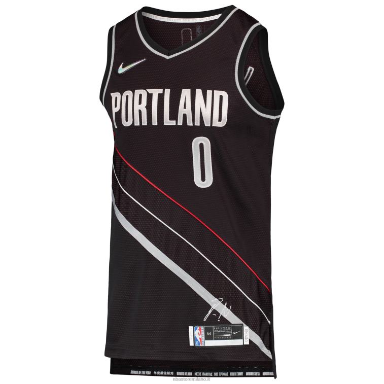 NBA 00F2L4381 portland trail blazers damian lillard black select series rookie of the year maglia della squadra swingman