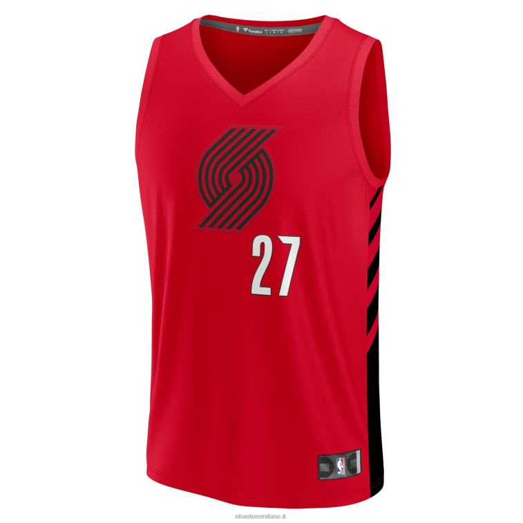 NBA 00F2L4605 portland trail blazers jusuf nurkic maglia fast break rossa