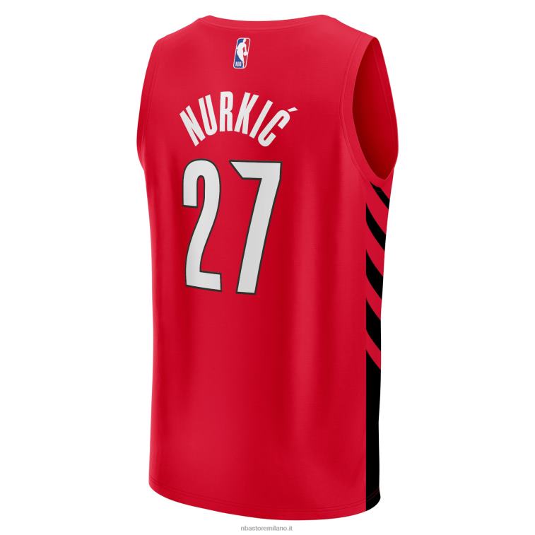 NBA 00F2L4605 portland trail blazers jusuf nurkic maglia fast break rossa