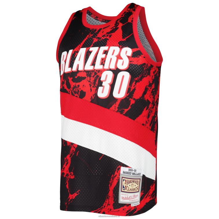 NBA 00F2L4963 portland trail blazers rasheed wallace black 1999-00 hardwood classics jersey swingman in marmo
