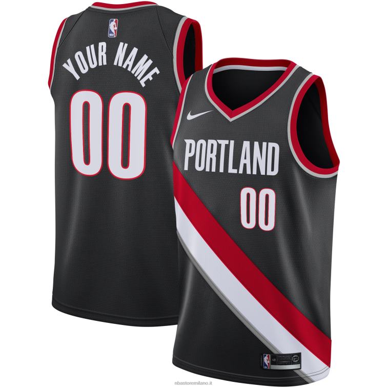 NBA 00F2L5523 portland trail blazer nike maglia nera swingman personalizzata