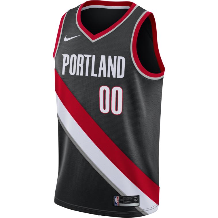 NBA 00F2L5523 portland trail blazer nike maglia nera swingman personalizzata