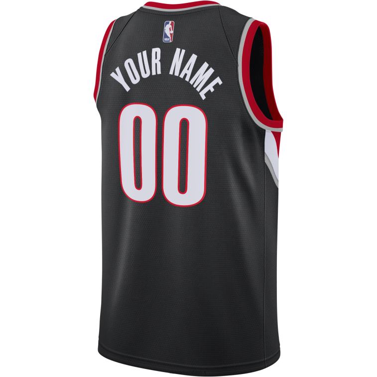 NBA 00F2L5523 portland trail blazer nike maglia nera swingman personalizzata