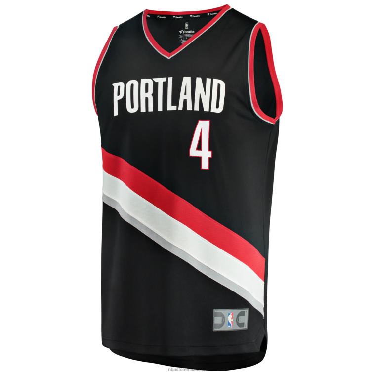 NBA 00F2L6151 portland trail blazer greg brown iii maglia replica fast break nera