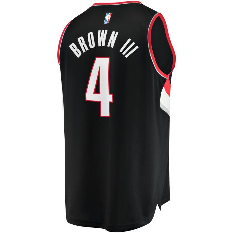 NBA 00F2L6151 portland trail blazer greg brown iii maglia replica fast break nera
