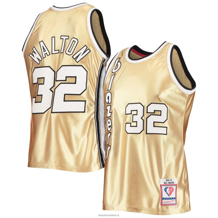 NBA 00F2L6411 portland trail blazers bill walton oro 75° anniversario 1976-77 hardwood classics swingman jersey