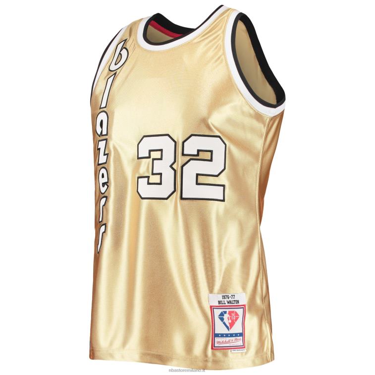 NBA 00F2L6411 portland trail blazers bill walton oro 75° anniversario 1976-77 hardwood classics swingman jersey