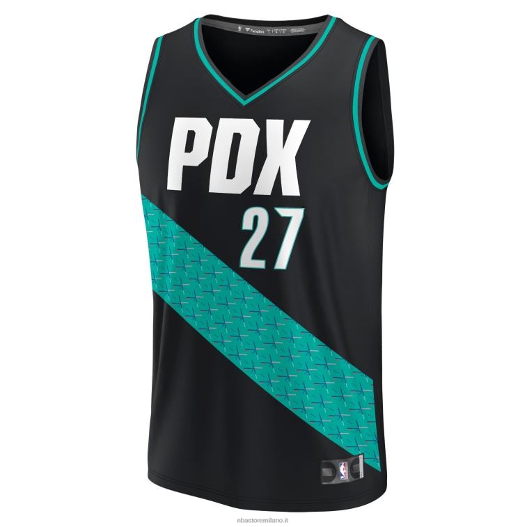 NBA 00F2L7120 portland trail blazer jusuf nurkic maglia fastbreak nera