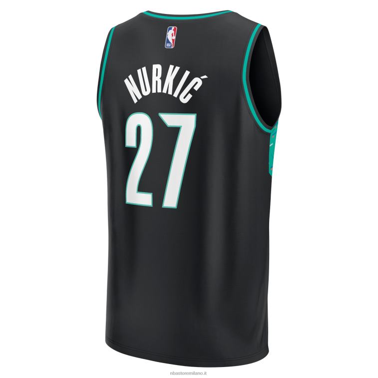 NBA 00F2L7120 portland trail blazer jusuf nurkic maglia fastbreak nera