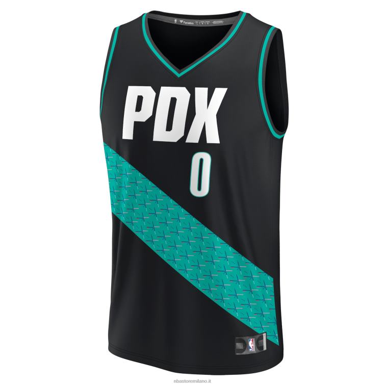 NBA 00F2L74 portland trail blazer damian lillard maglia fastbreak nera