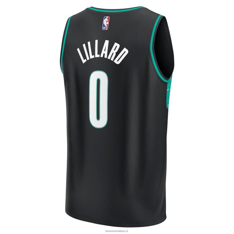 NBA 00F2L74 portland trail blazer damian lillard maglia fastbreak nera