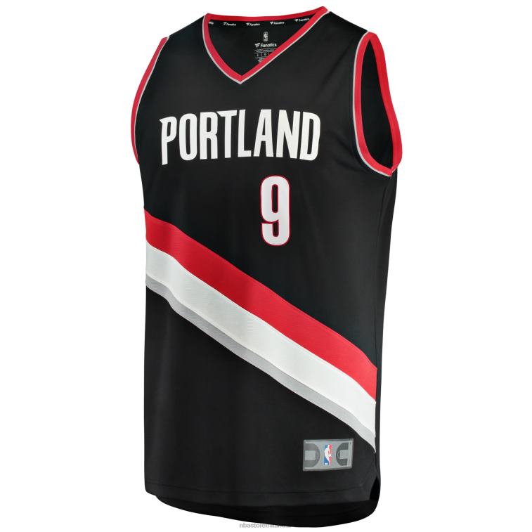 NBA 00F2L8224 portland trail blazer jerami grant maglia replica fast break nera
