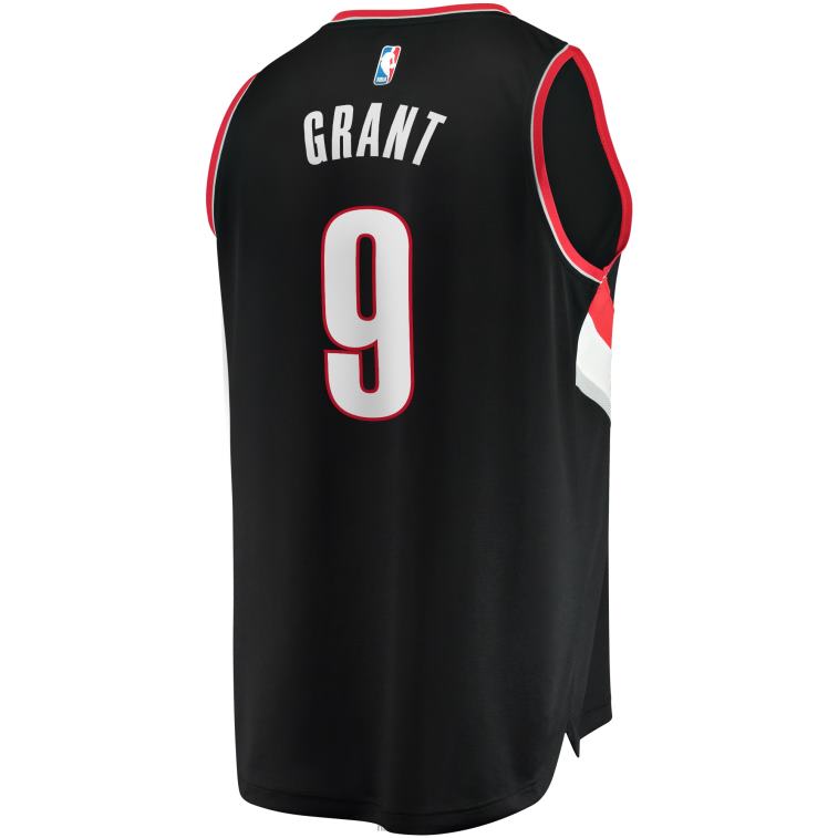 NBA 00F2L8224 portland trail blazer jerami grant maglia replica fast break nera