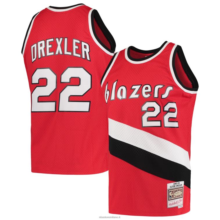 NBA 00F2L8615 portland trail blazers clyde drexler mitchell & ness red hardwood classics 1983-84 swingman jersey