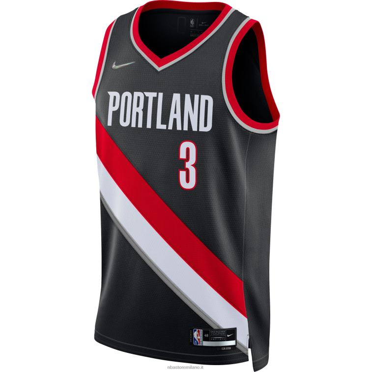 NBA 00F2L8699 portland trail blazer c.j. maglia mccollum nike black diamond swingman