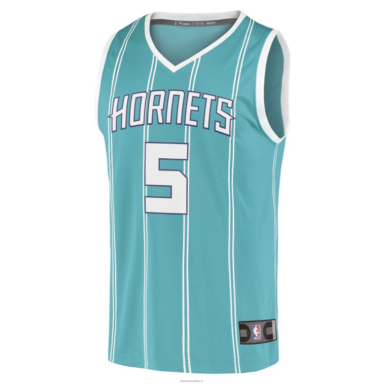 NBA 00F2L1298 charlotte hornets mark williams teal draft primo round pick maglia giocatore replica fast break