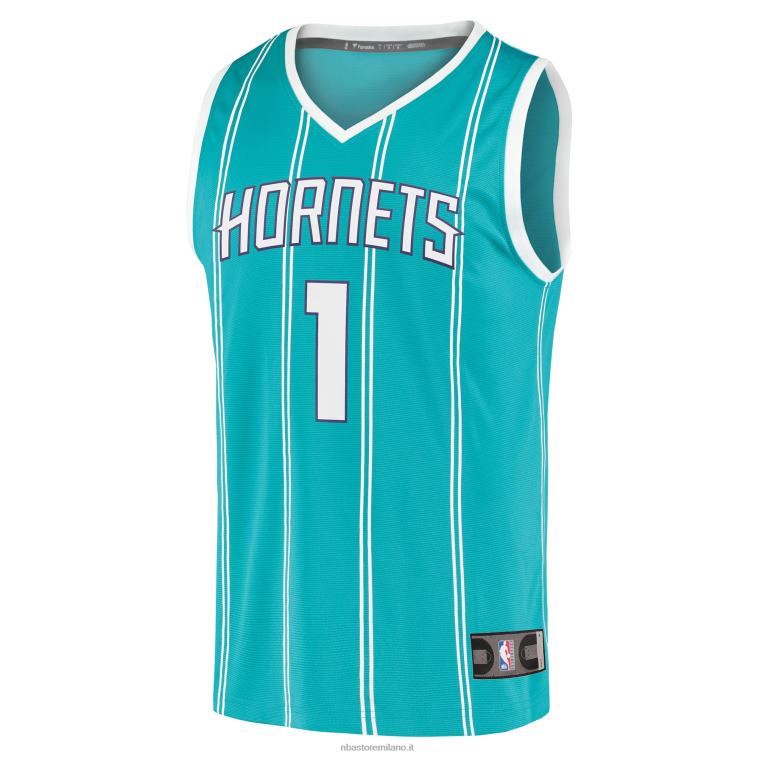NBA 00F2L1855 charlotte hornets lamelo palla verde acqua maglia replica fast break