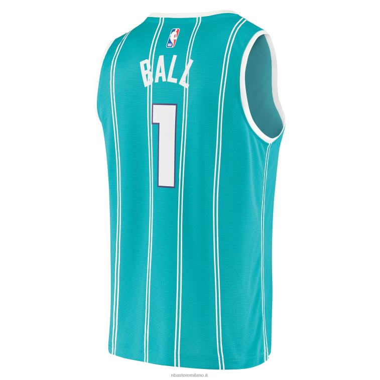 NBA 00F2L1855 charlotte hornets lamelo palla verde acqua maglia replica fast break
