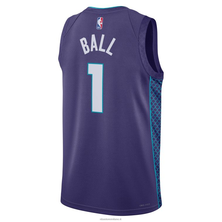 NBA 00F2L2039 charlotte hornets lamelo palla jordan marca maglia swingman viola